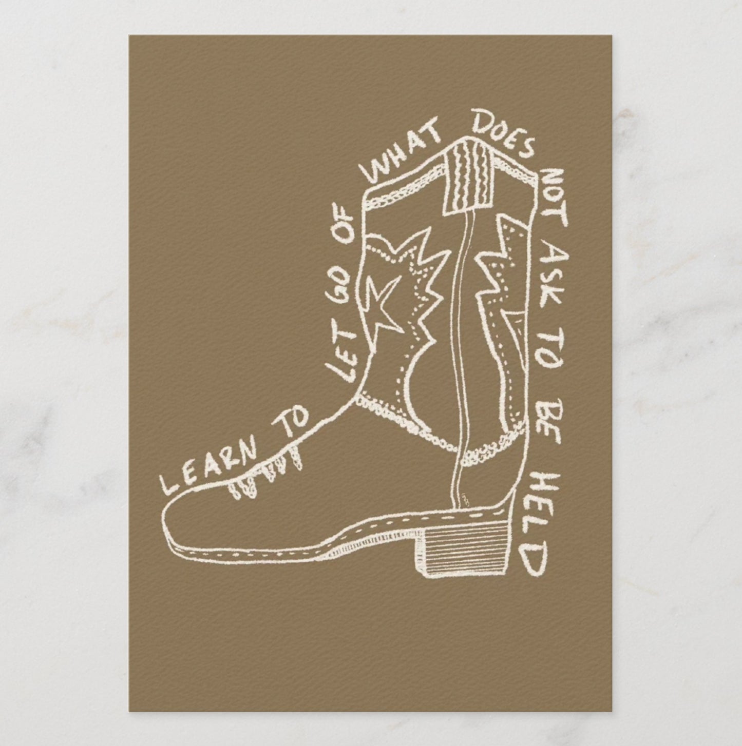 Let Go Boot Style #2, 5" x 7" Print