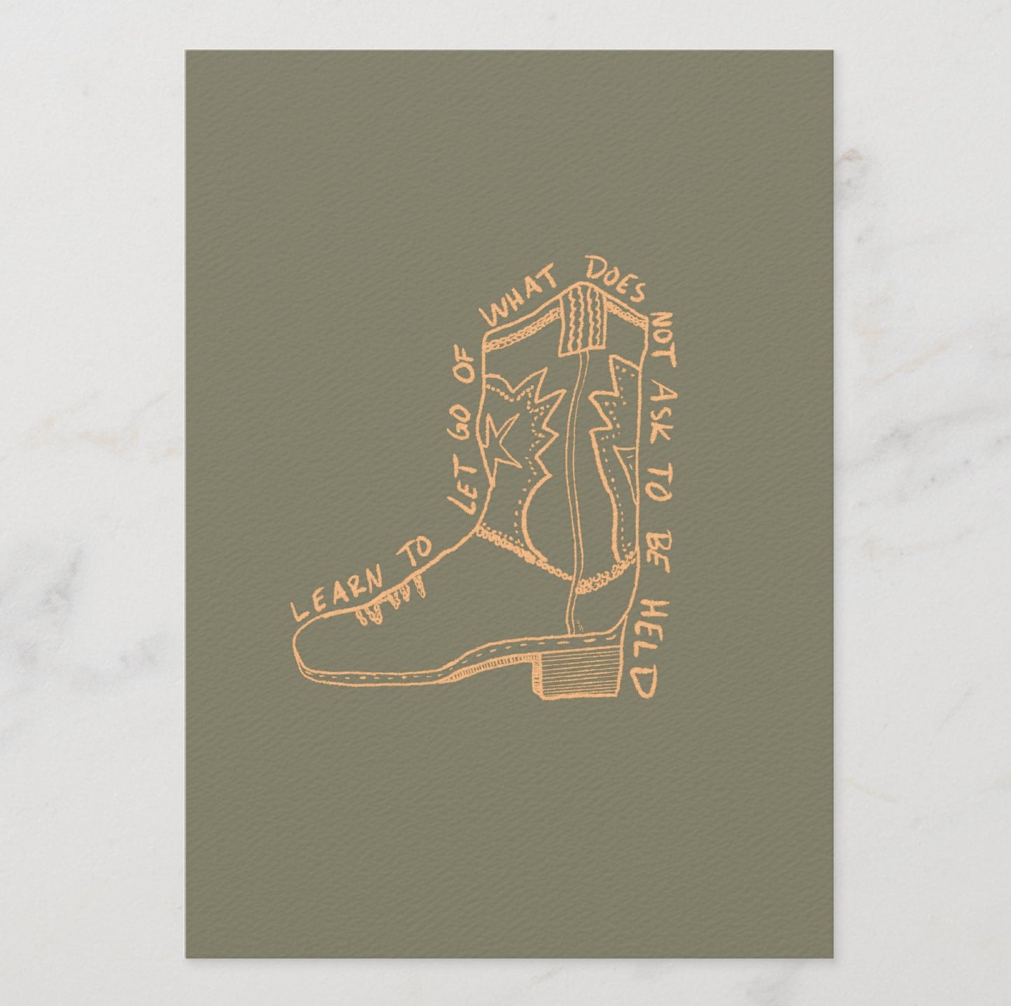 Let Go Boot Style #1, 5" x 7" Print